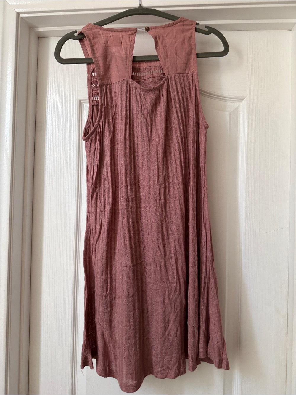 O'Neill Mauve-Pink Sleeveless Mini Dress with Ladder Lace Yoke - Picture 2 of 2
